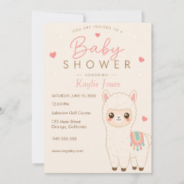 Alpacka Tema Baby Shower Inbjudan