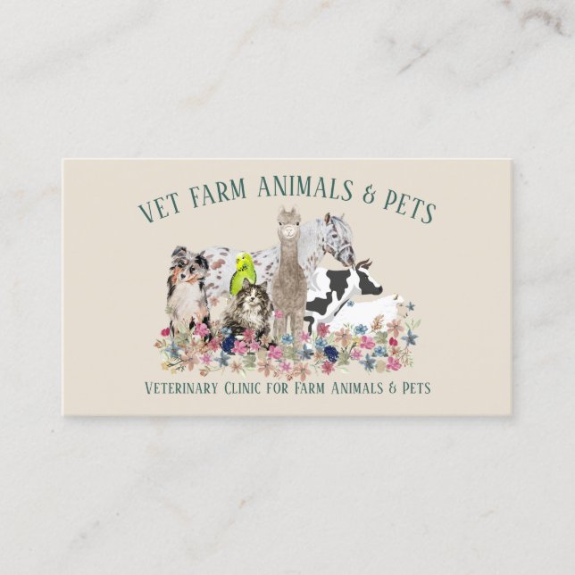Alpackagårds Veterinär Visitkort (Framsida)