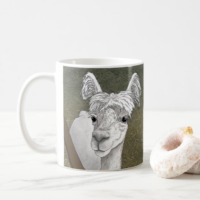 Alpackaporträtt 2 kaffemugg (Med munk)