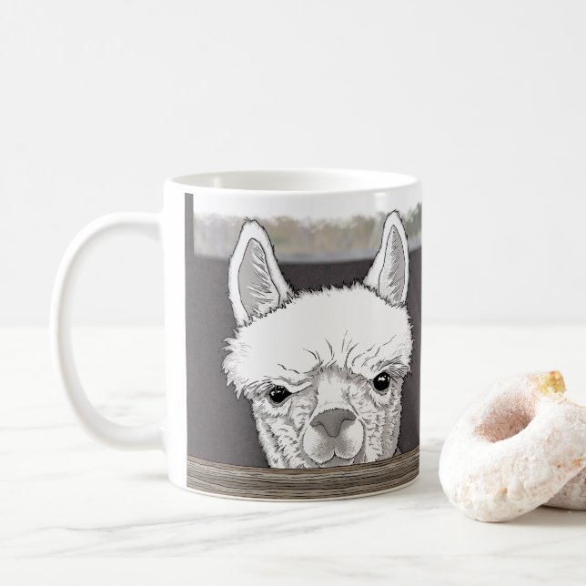 Alpackaporträtt Kaffemugg (Med munk)