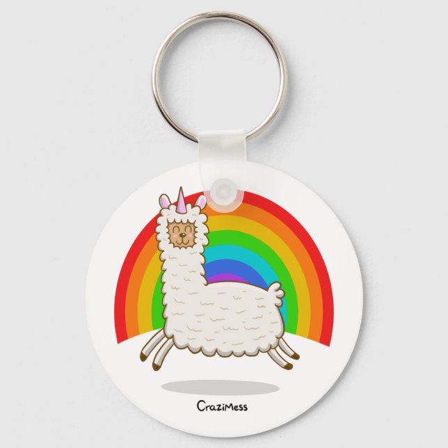 Alpacorn Rainbow Nyckelring (Framsida)