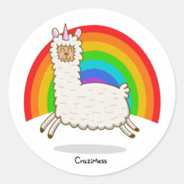 Alpacorn Rainbow Runt Klistermärke