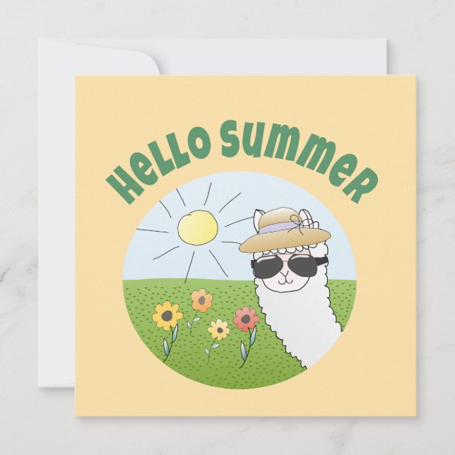 Alpaka-Party Hello Summer Alpaca partytime (Framsida)