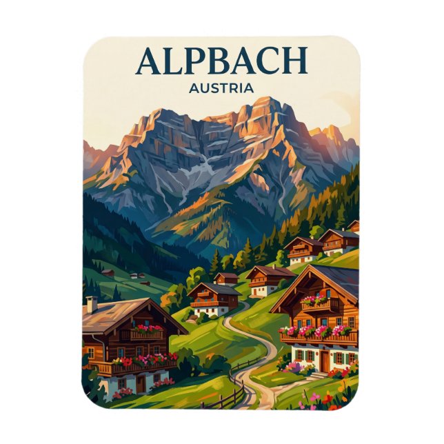 Alpbach Österrike Magnet (Vertikal)