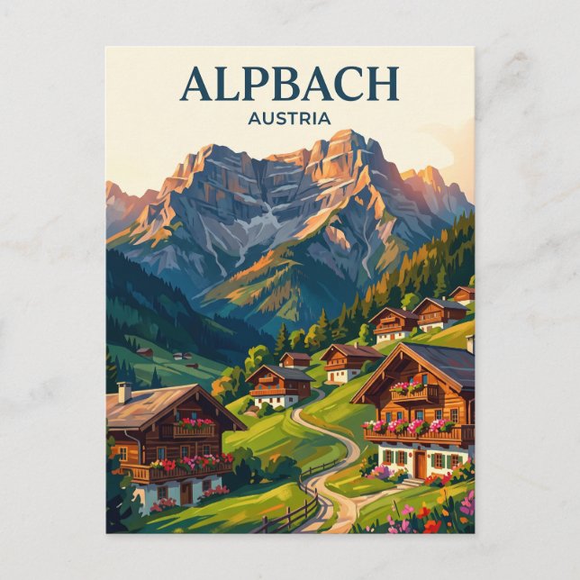 Alpbach Österrike Vykort (Framsida)