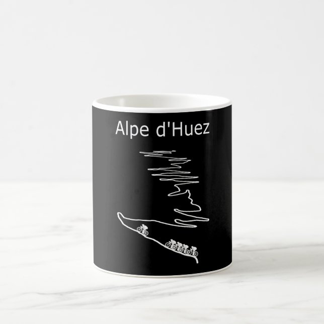 Alpe d Huez i Frankrike-cykelutformning för manar  Kaffemugg (Center)