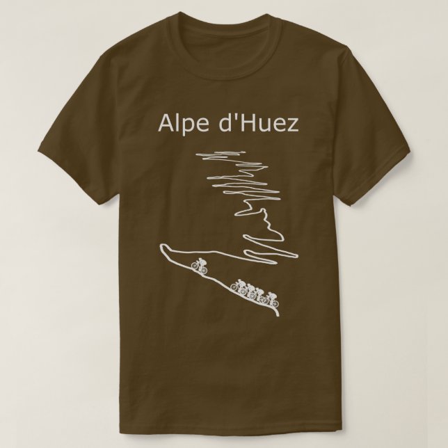 Alpe d Huez i Frankrike-cykelutformning för manar  T Shirt (Design framsida)