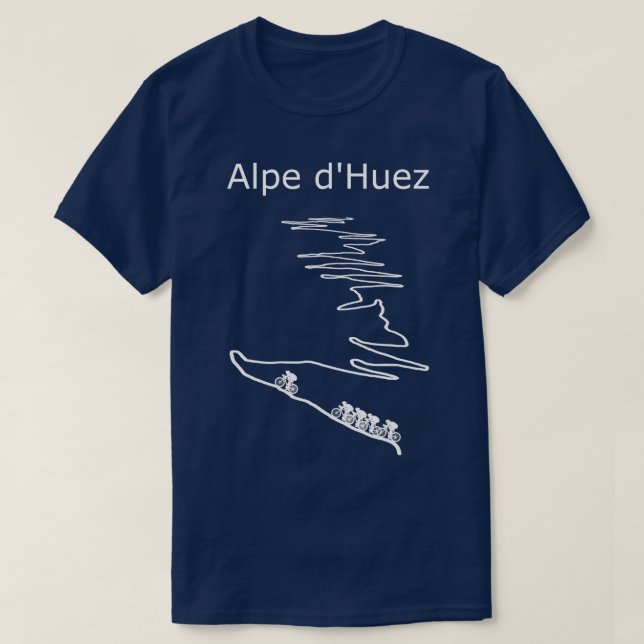 Alpe d Huez i Frankrike-cykelutformning för manar  T Shirt (Design framsida)