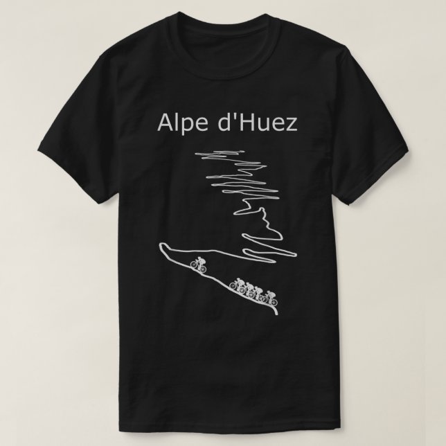 Alpe d Huez i Frankrike-cykelutformning för manar  T Shirt (Design framsida)