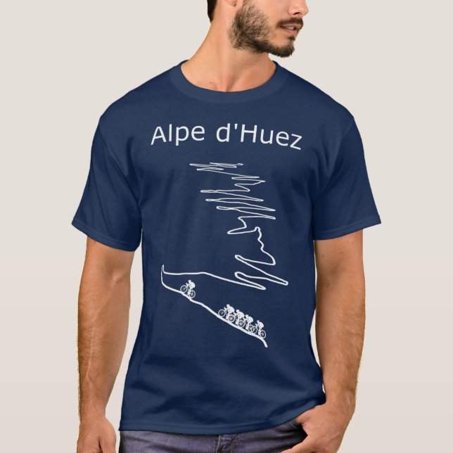 Alpe d Huez i Frankrike-cykelutformning för manar  T Shirt (Framsida)