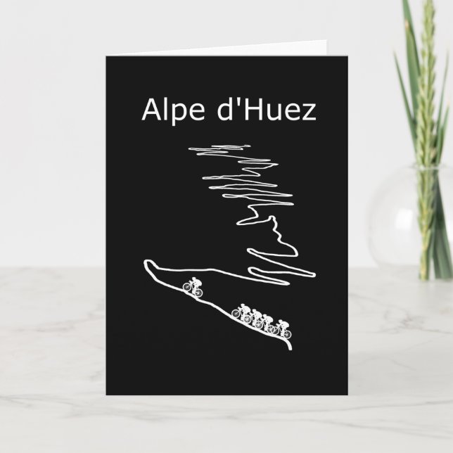 Alpe d Huez i Frankrike-cyklingskonstruktion för m Kort (Framsida)