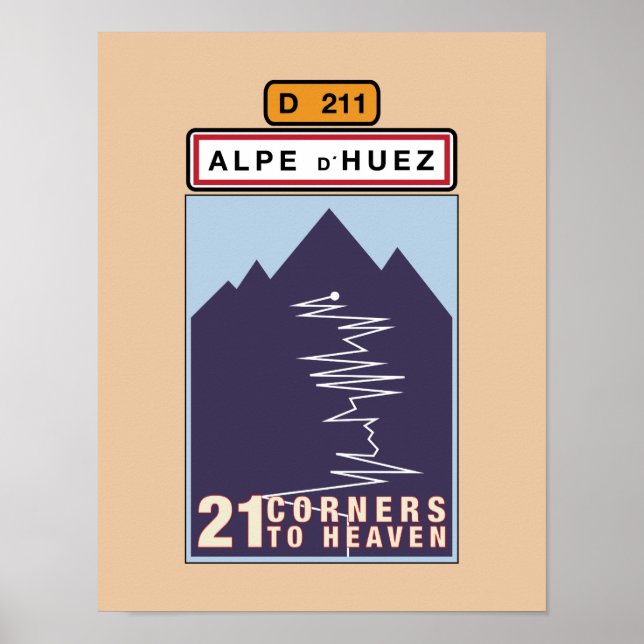 ALPE D'HUEZ 21 CORNERS POSTER (Framsidan)