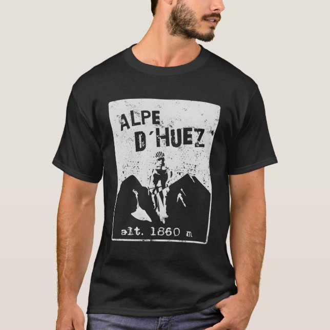 Alpe D'Huez Cycling Bike T Shirt (Framsida)