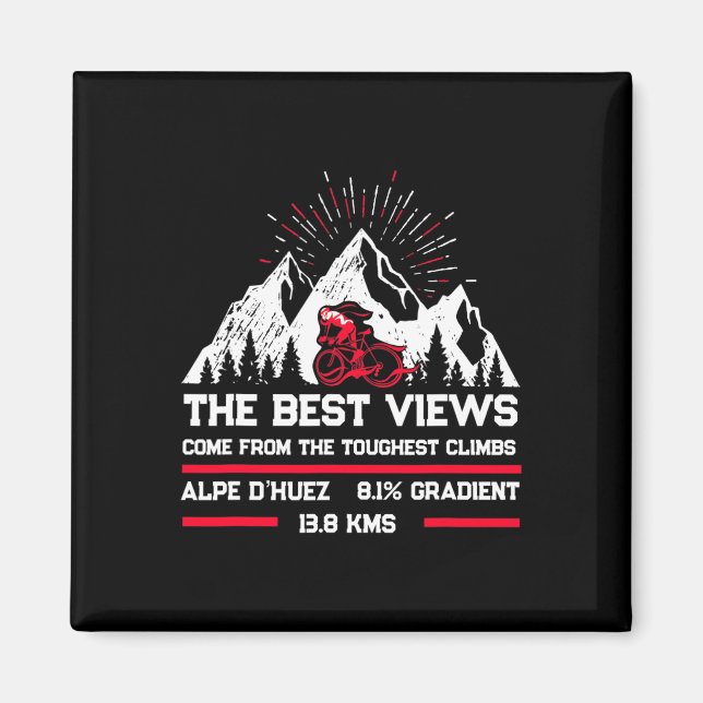 Alpe D'huez cykelberg Magnet (Framsidan)