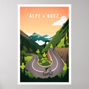 Alpe d'Huez - Cykling Poster