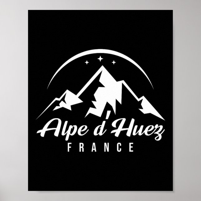 Alpe D'huez Frankrike Ski Resort Skiing Snowboardi Poster (Framsidan)