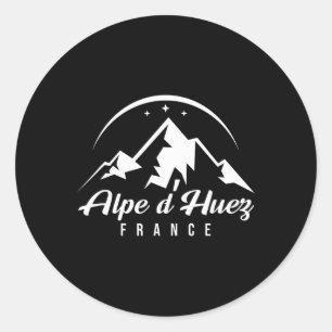 Alpe D'huez Frankrike Ski Resort Skiing Snowboardi Runt Klistermärke