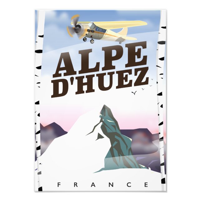 Alpe d'Huez, Frankrike skidresor affisch Fototryck (Framsidan)