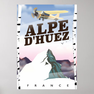 Alpe d'Huez, Frankrike-skifferaffisch Poster