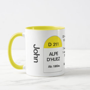 Alpe Dhuez fransk road markör, road cycle, klimmer Mugg