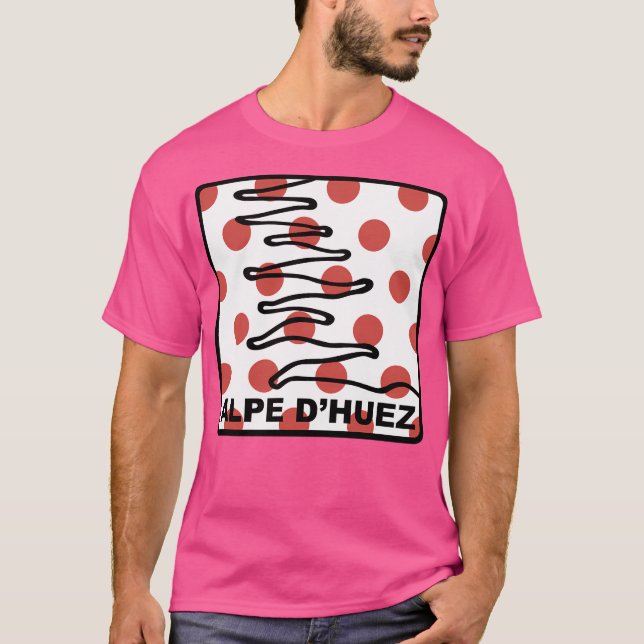 Alpe D'Huez - Kung i bergen (Kom) T Shirt (Framsida)