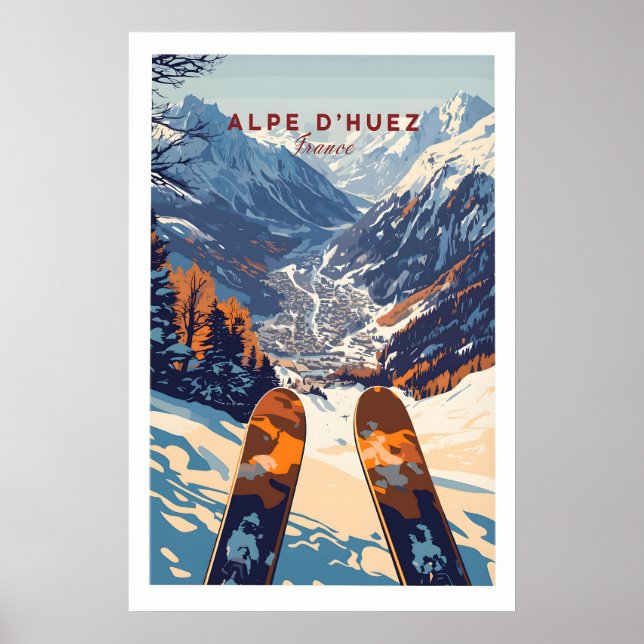 Alpe dHuez skidtryck 1 Poster (Framsidan)