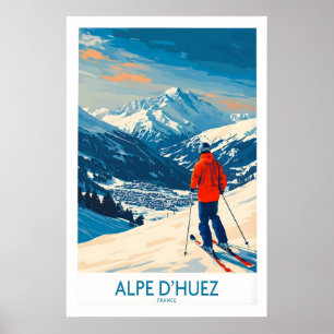Alpe dHuez Väggkonst Skidposter 1