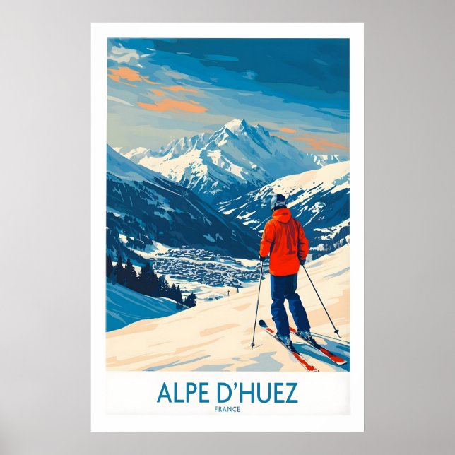 Alpe dHuez Väggkonst Skidposter 1 (Framsidan)