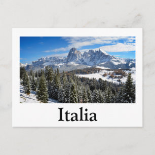 Alpe di Siusi, Italien i vykort för vintertext