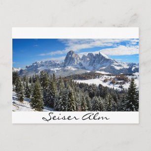 Alpe di Siusi på vinterkort gräns Vykort