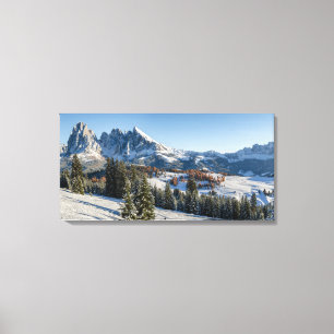 Alpe di Siusi vinterlandskap canvastryck