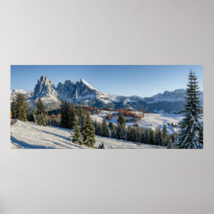 Alpe di Siusi vinterlandskap poster