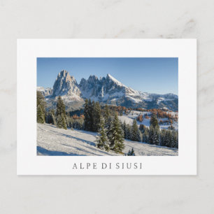 Alpe di Siusi vinterlandskap, vitt vykort