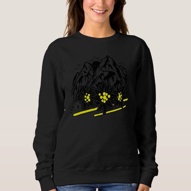 Alpen Edelweiß Edelweiss kostym för dirndl vit  T Shirt (Framsida)