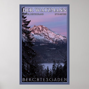 Alpenglow på Der Watzmann Poster