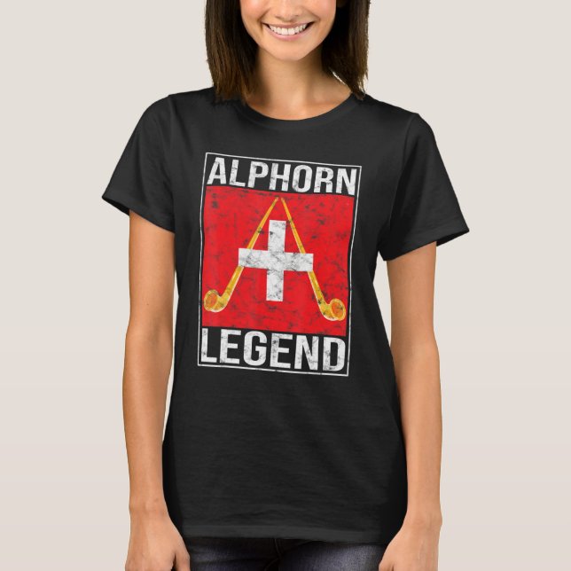 Alpenhorn Almhorn Natural Horn Blower Musician Leg T Shirt (Framsida)