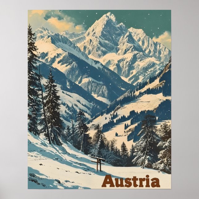 Alperna Austria Vintage Poster (Framsidan)