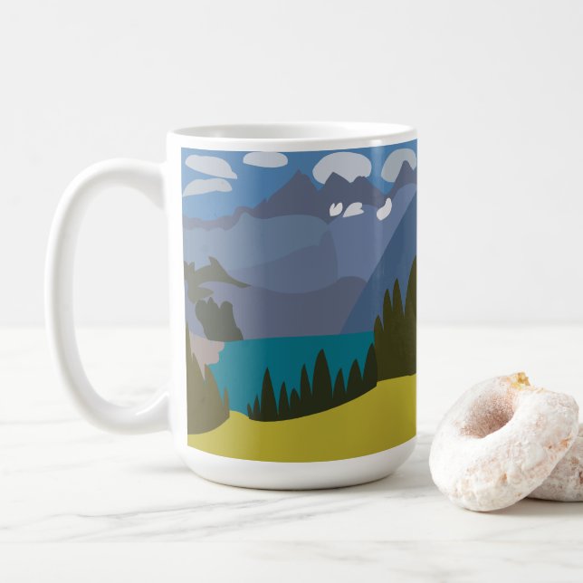 Alperna Bergsjön  Kaffemugg (Med munk)