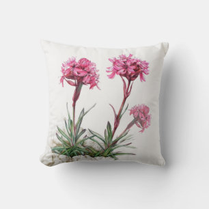 Alperna Catchfly vattencolor art dekorativ kudde