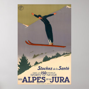 Alperna och Jura Resa Affisch