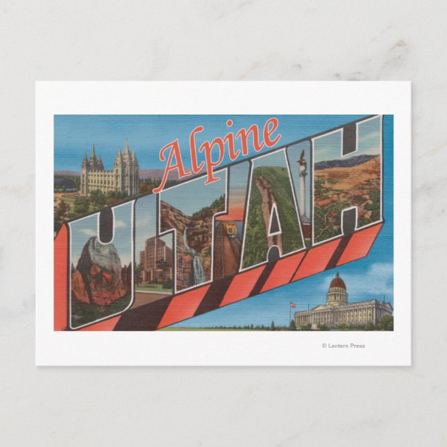 Alperna, UtahLarge Brev ScenesAlpine, UT Vykort (Framsida)