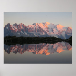 Alpernor för solnedgång i Fransken Lac de Cheserys Poster