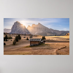 Alpernorna Sydtyrolen/Italien i bergsområdet Dolom Poster