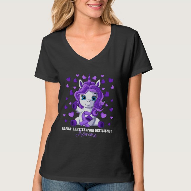 Alpha 1 Antitrypsin Deficiency Awareness Month Pur T Shirt (Framsida)