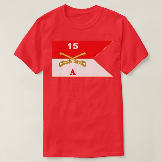 Alpha A Troop 15:e Cavalry Guidon X T Shirt (Design framsida)