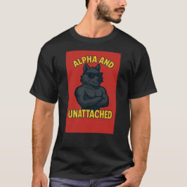 Alpha and Unattached | Funny Wolf Cartoon T Shirt