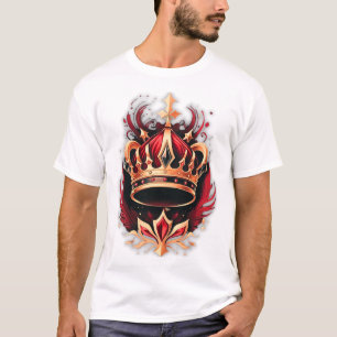 Alpha Boss Crown Lyx T-Shirt – Premium Röd Svart