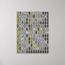 Alpha-Bravo-Charlie Canvastryck