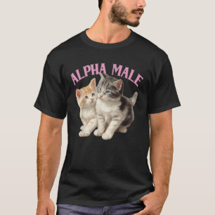 Alpha Cat Male Funny Kitten Ironic Konstig Y2K Hum T Shirt