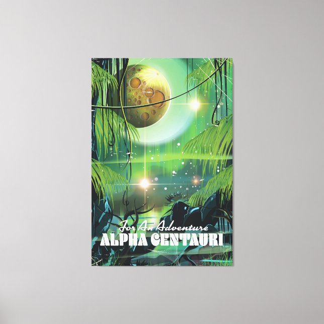 Alpha Centauri retro träsk sci-fi affisch Canvastryck (Framsida)